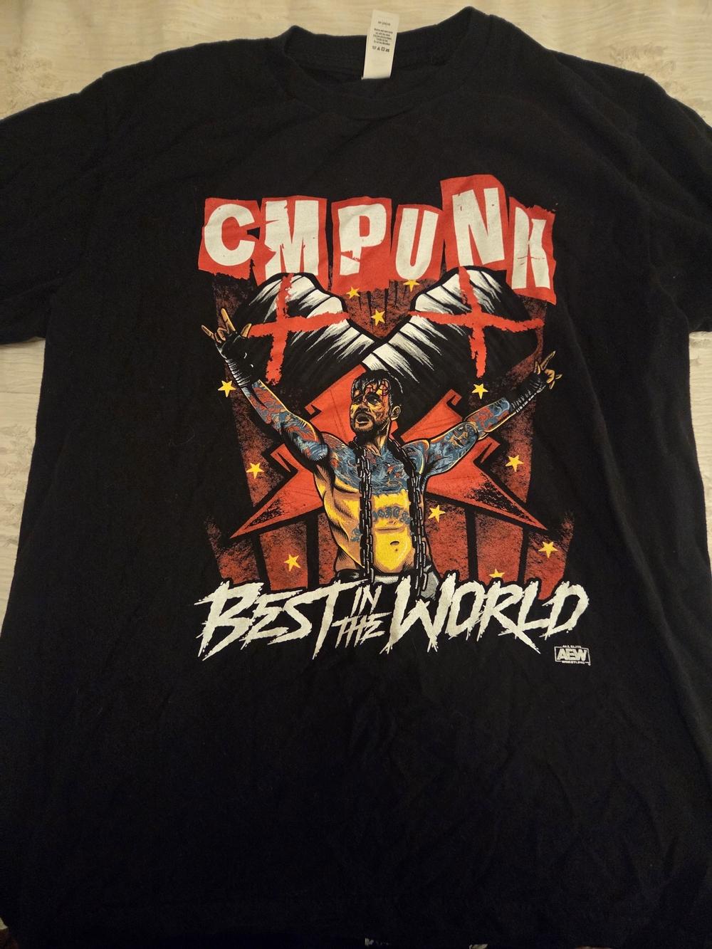 RARE AEW CM Punk 'Best in the World' Graphic Tee - Black